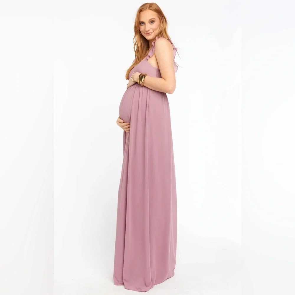 NWT Show Me Your Mumu June Maxi Bridesmaid Dress in Antique Rose Chiffon - Picture 3 of 8